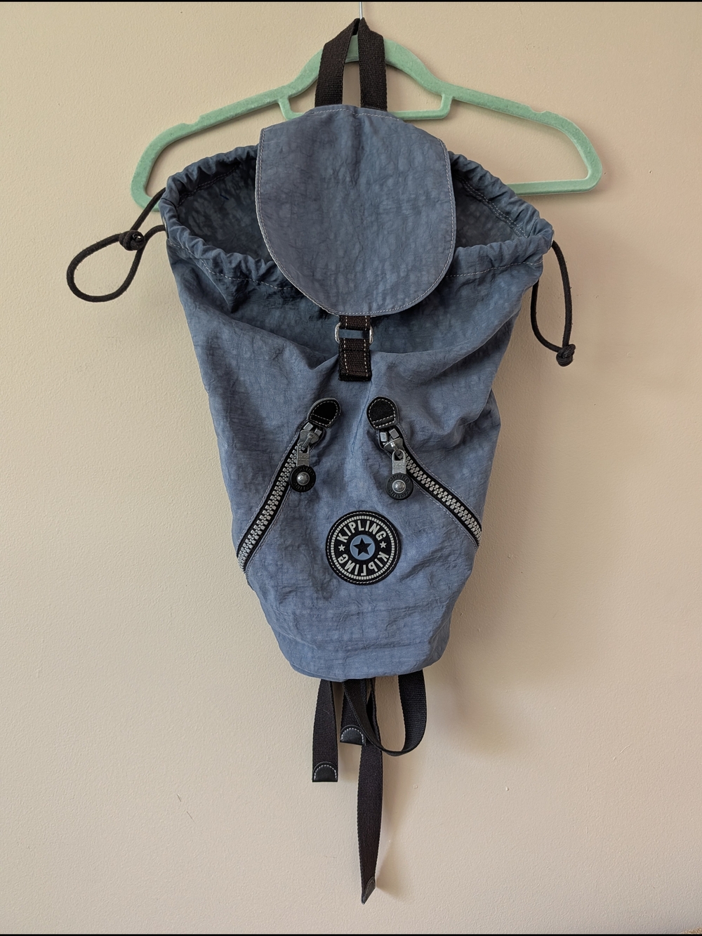 Kipling Blue Drawstring Backpack